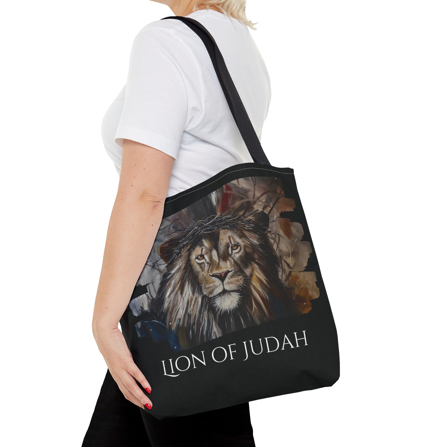 Mediator Lion of Judah Tote Bag - Inspirational Religious Artwork