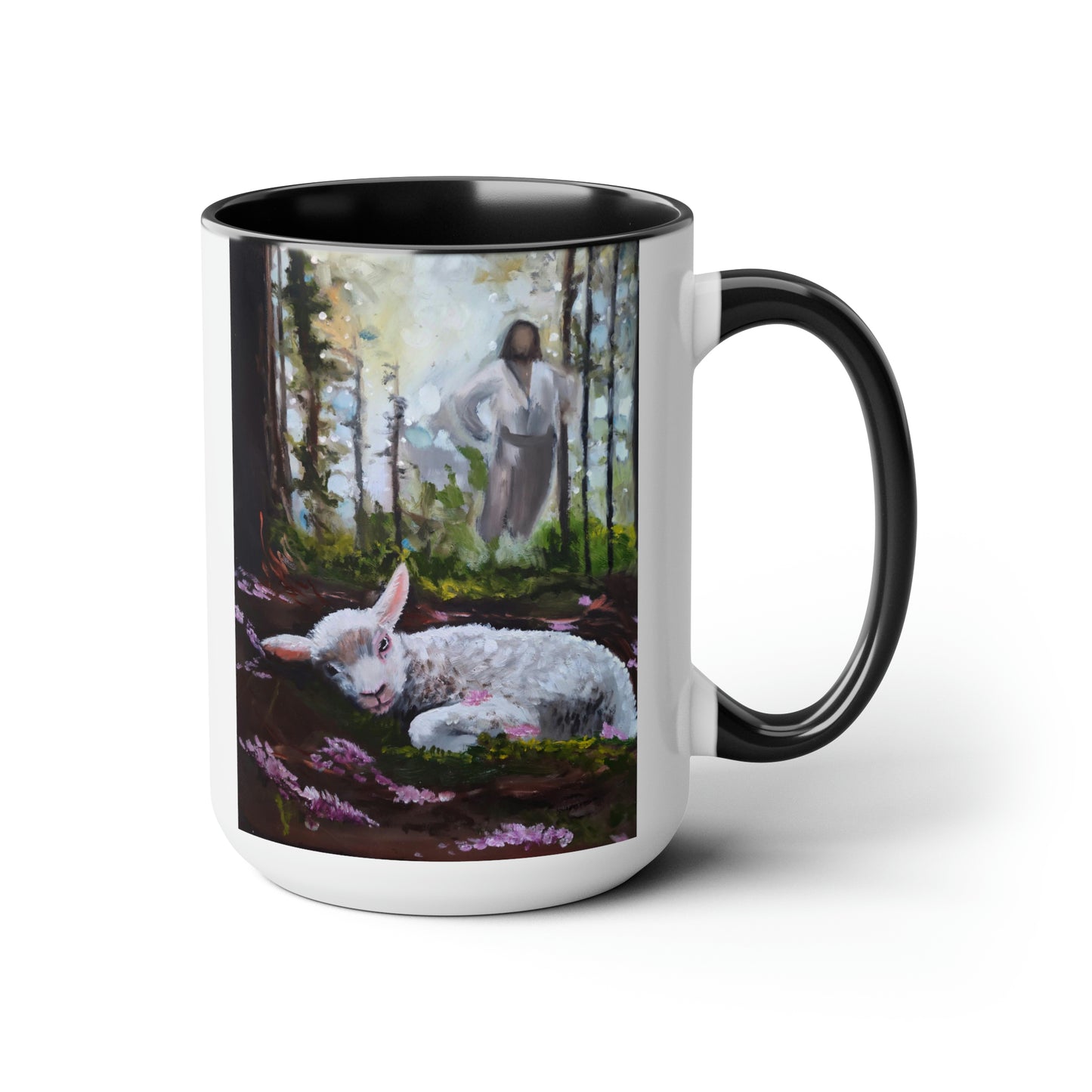 Green Pastures Two-Tone Coffee Mugs, 15oz