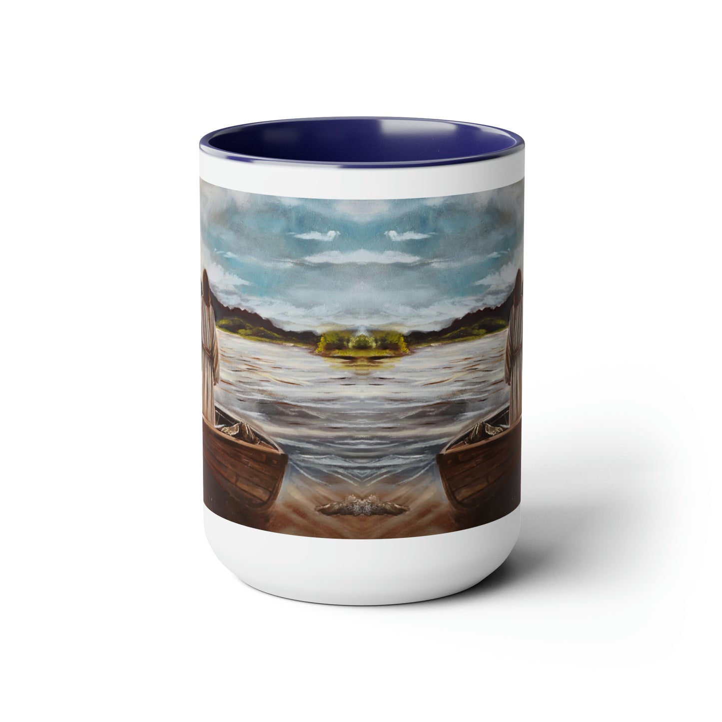 He Calms the Seas Two-Tone Coffee Mugs, 15oz