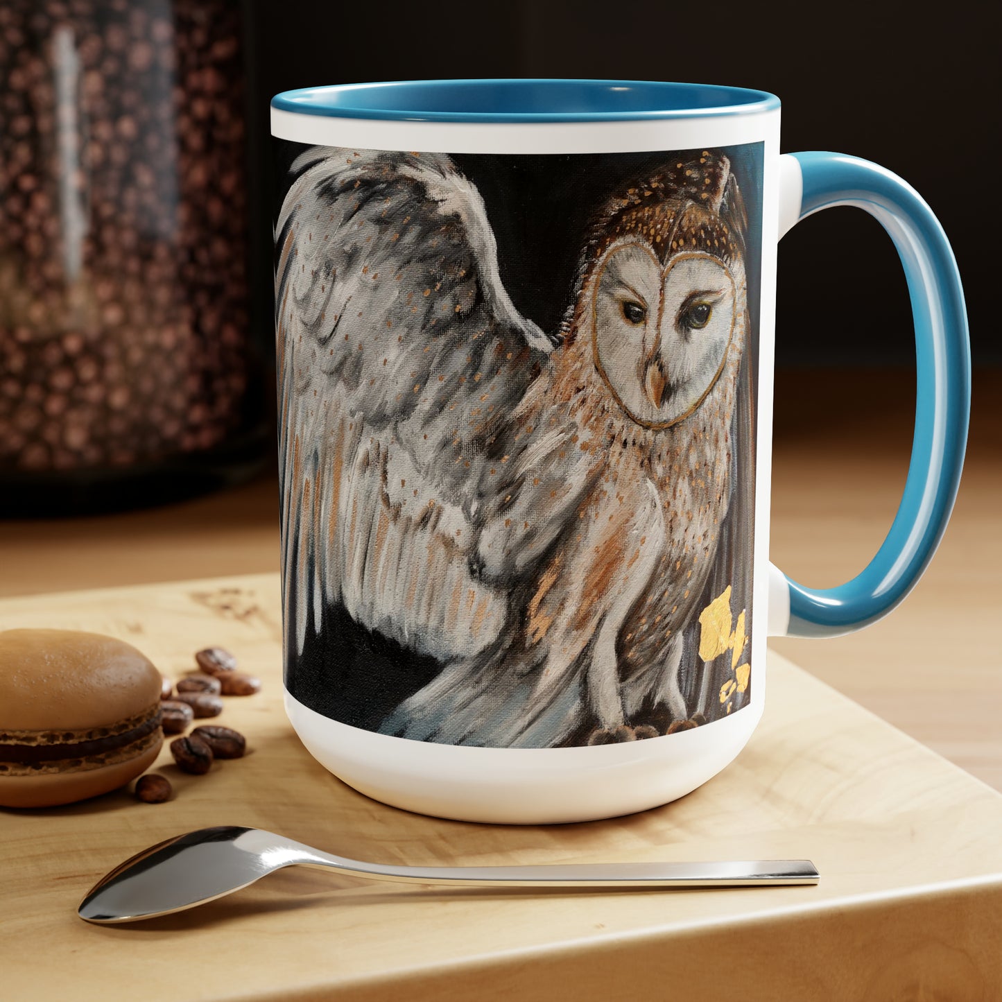 Wisdom the Protector Two-Tone Coffee Mugs, 15oz