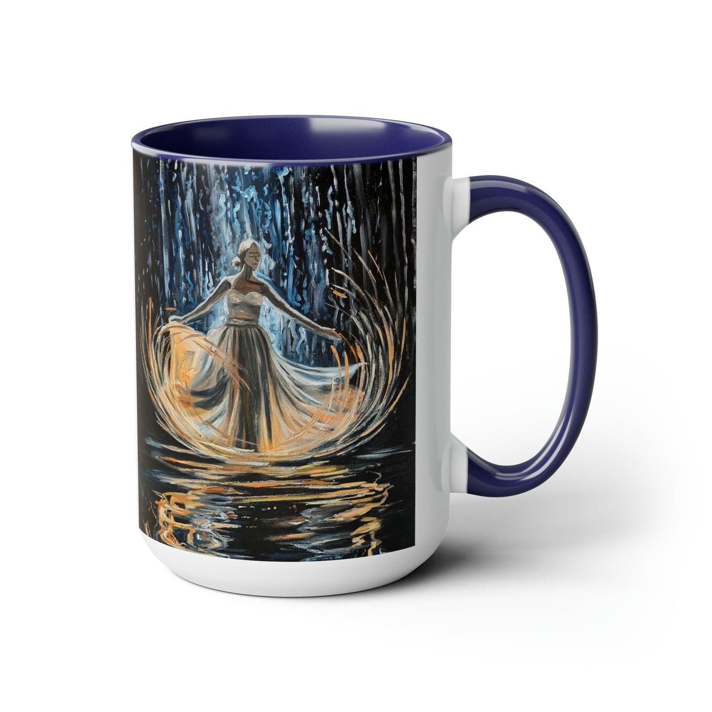 Baptized in Fire and Water Two-Tone Coffee Mugs, 15oz