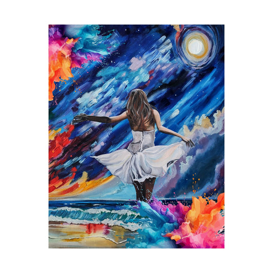 Beauty from Ashes Vibrant Satin Poster - Dreamy Night Sky Art Print