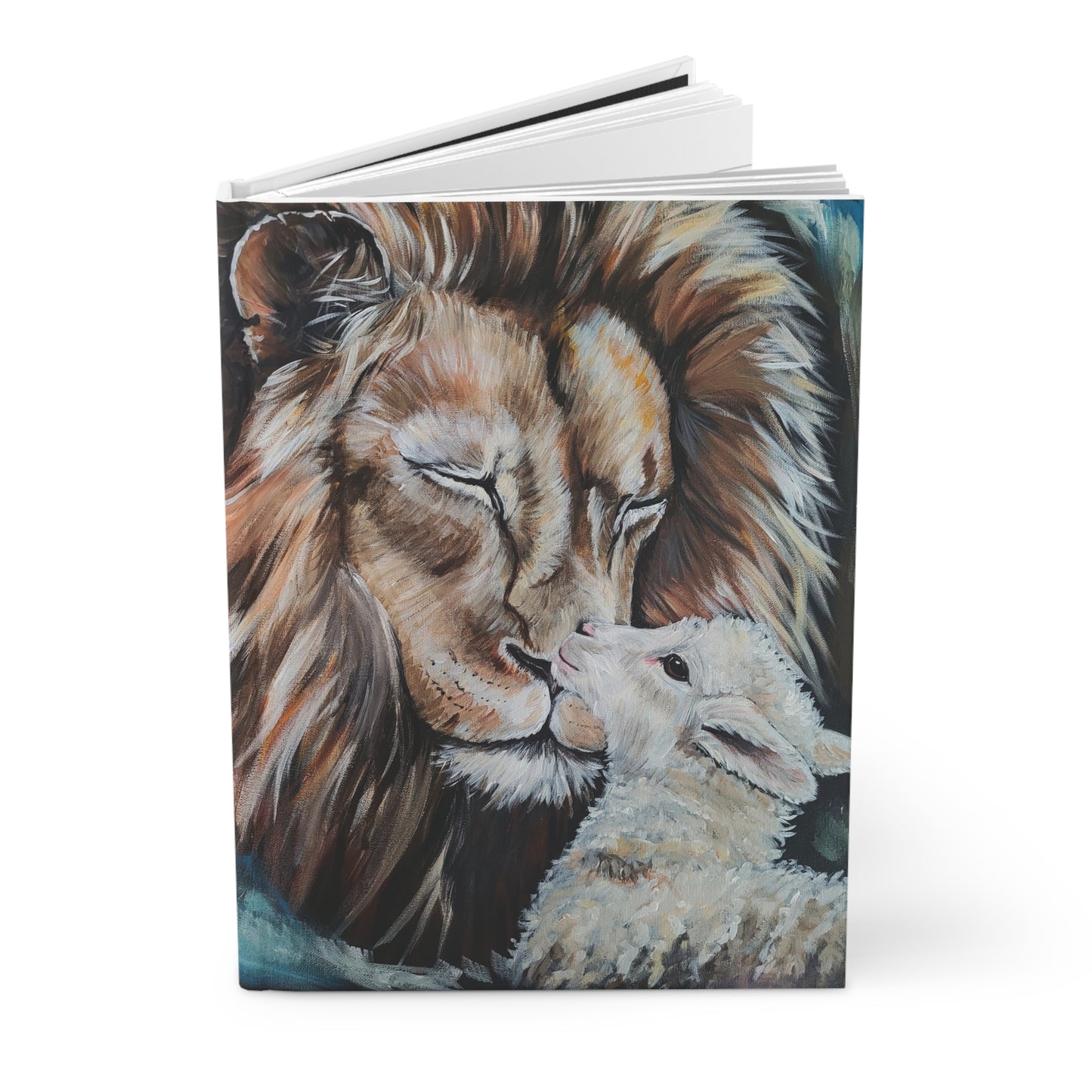 Finding Rest Hardcover Journal - Lion and Lamb Design