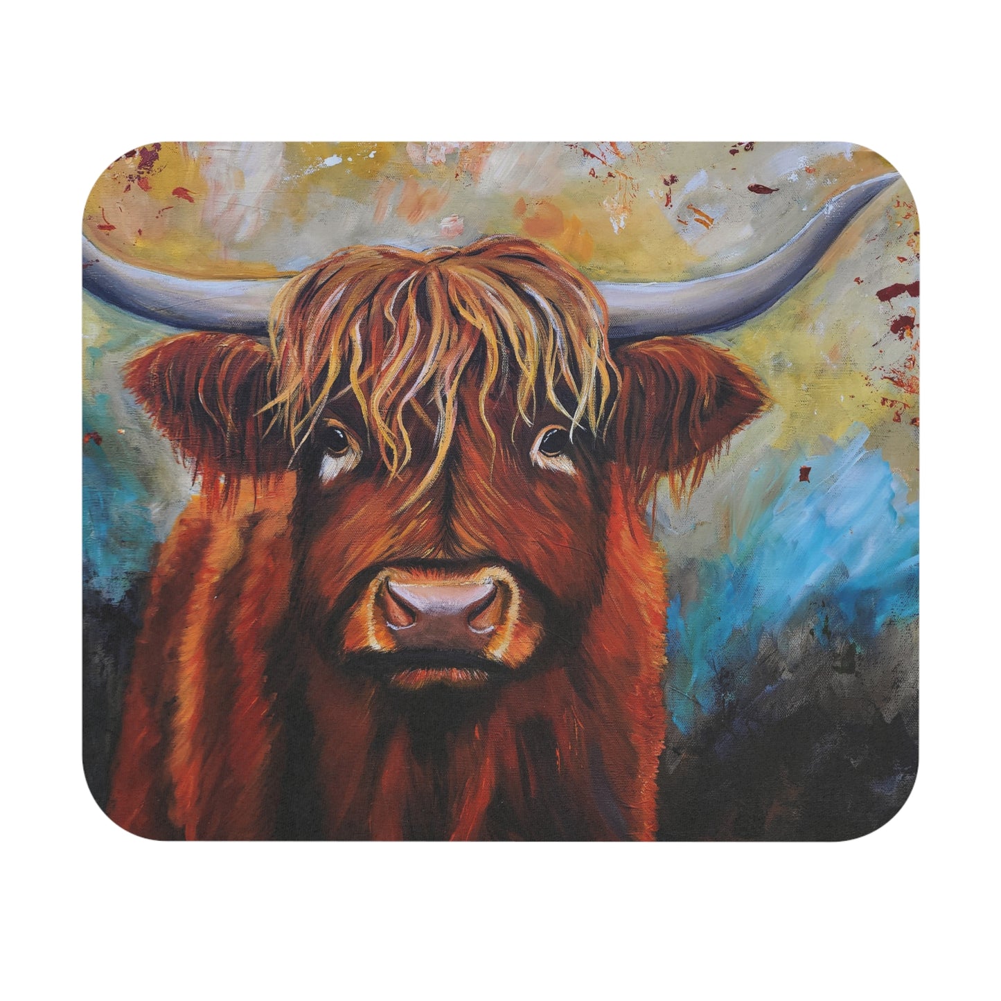 The Cattle on a Thousand Hills Mouse Pad Highland Cow Mouse Pad - Colorful Artistic Office Décor