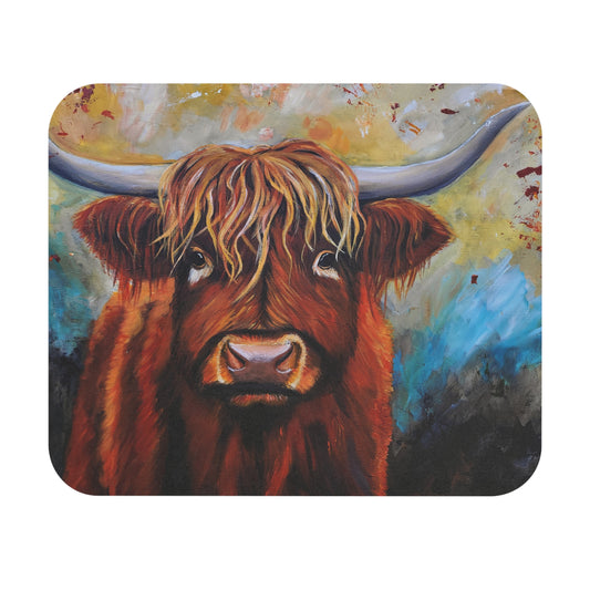 The Cattle on a Thousand Hills Mouse Pad Highland Cow Mouse Pad - Colorful Artistic Office Décor