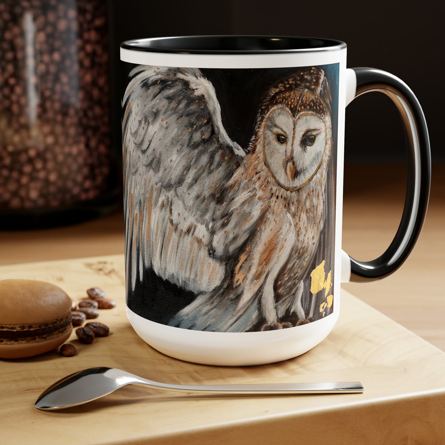 Wisdom the Protector Two-Tone Coffee Mugs, 15oz