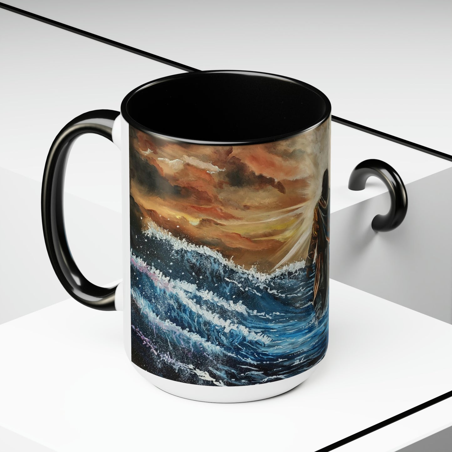 Here as in Heaven Two-Tone Coffee Mugs, 15oz