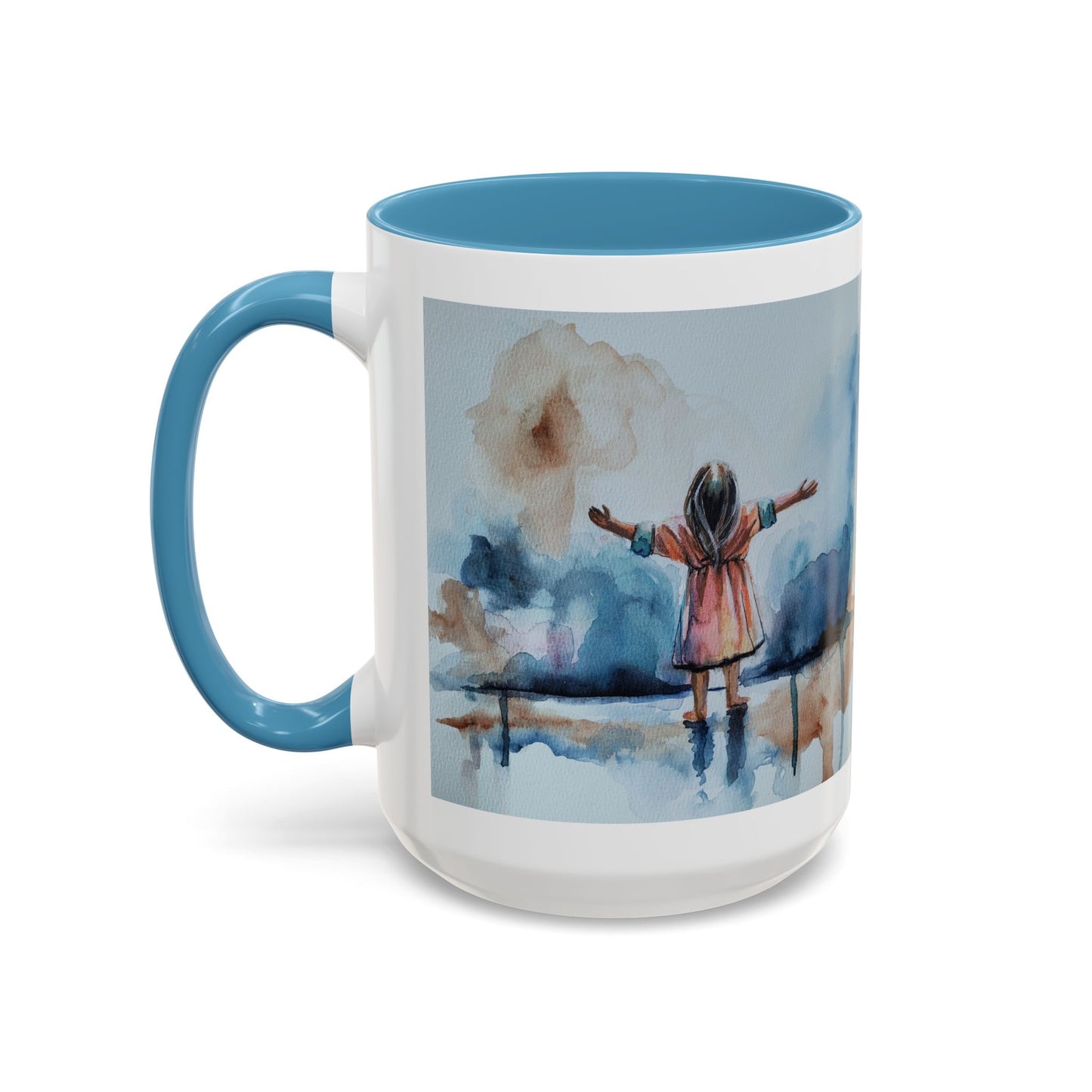 As a Child Inspirational Accent Coffee Mug - 11 & 15oz | Watercolor Design for Optimistic Mornings