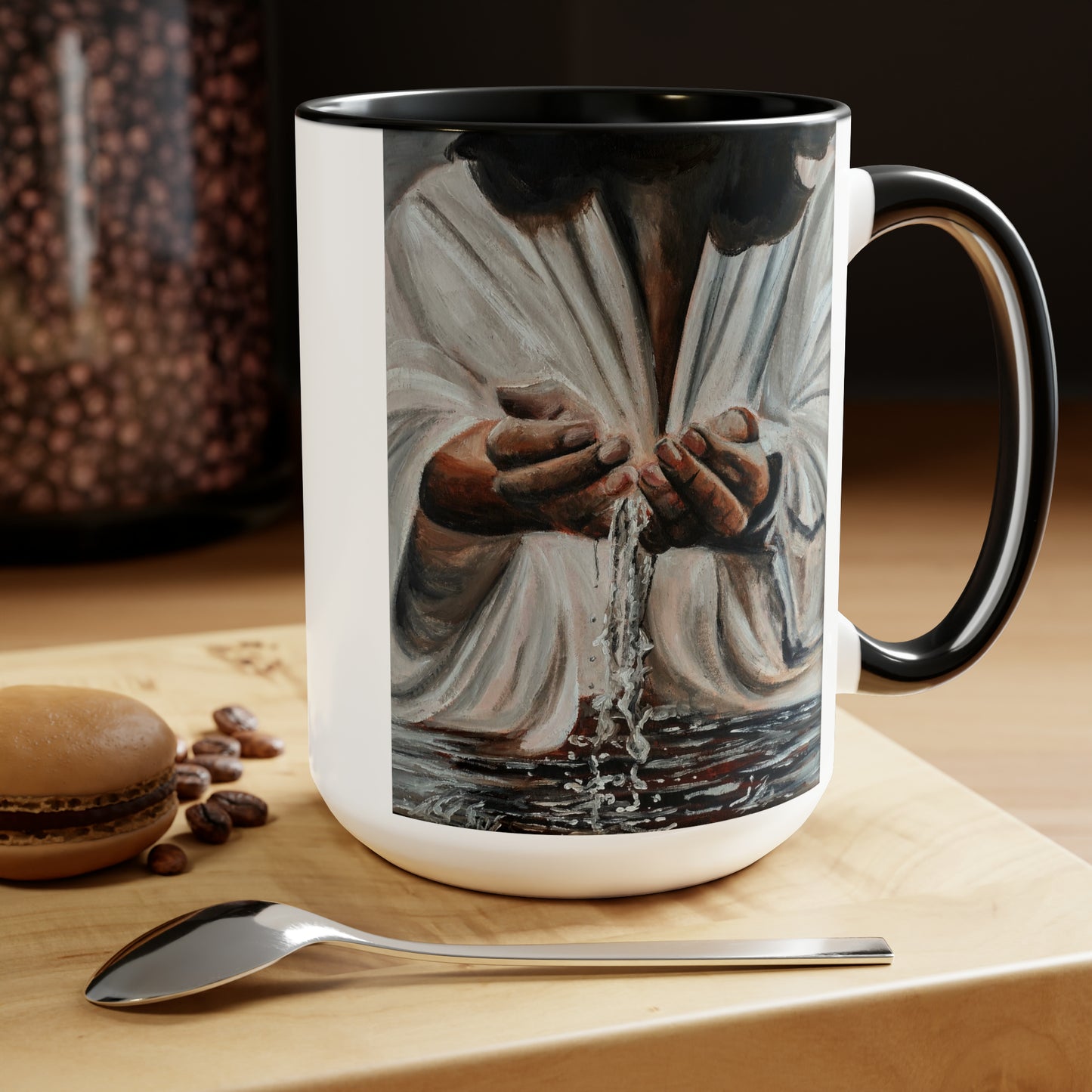 In His Hands Two-Tone Coffee Mugs, 15oz