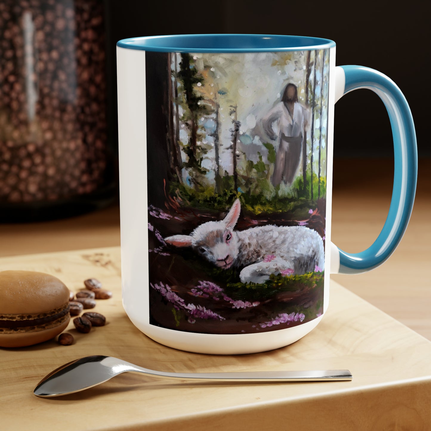 Green Pastures Two-Tone Coffee Mugs, 15oz