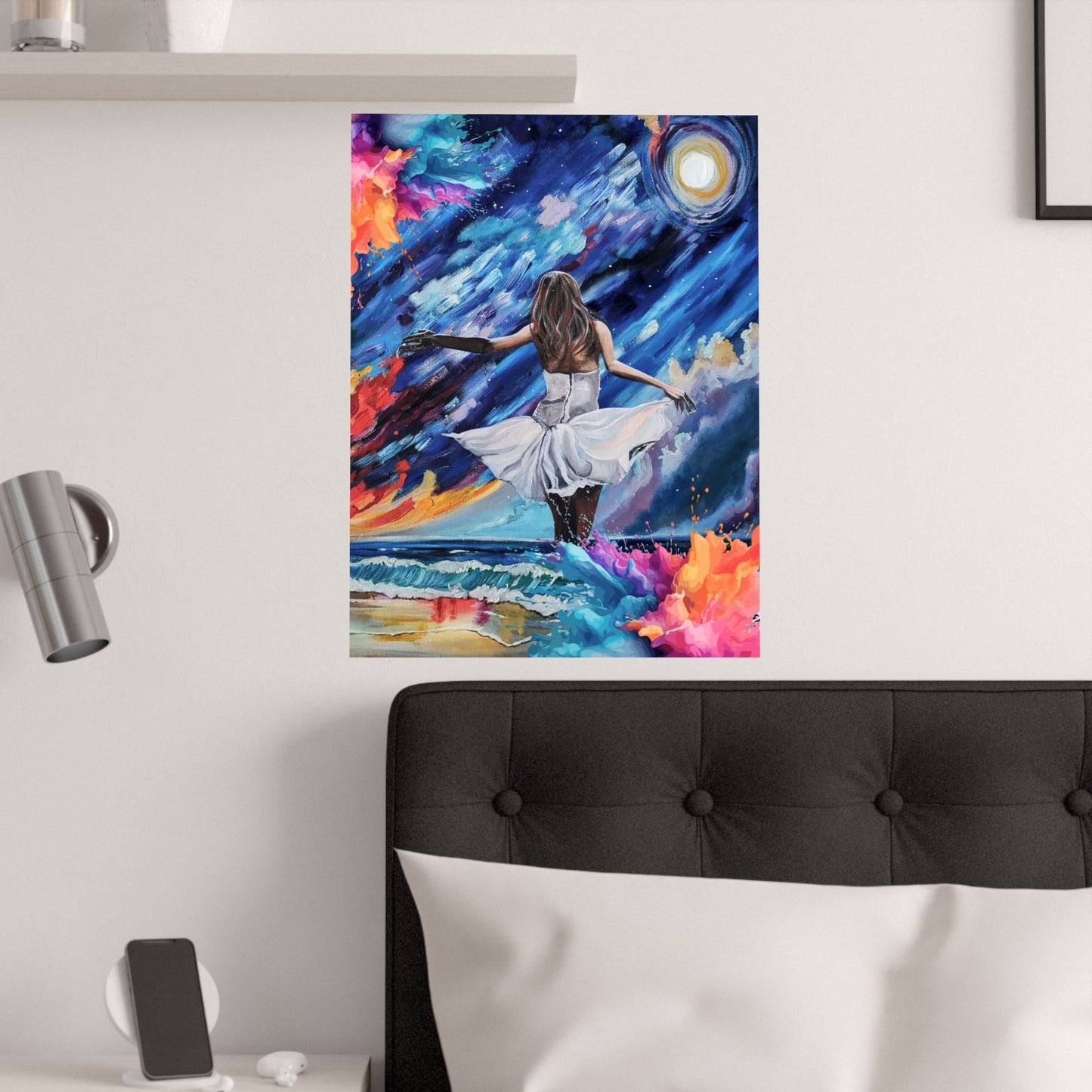 Beauty from Ashes Vibrant Satin Poster - Dreamy Night Sky Art Print