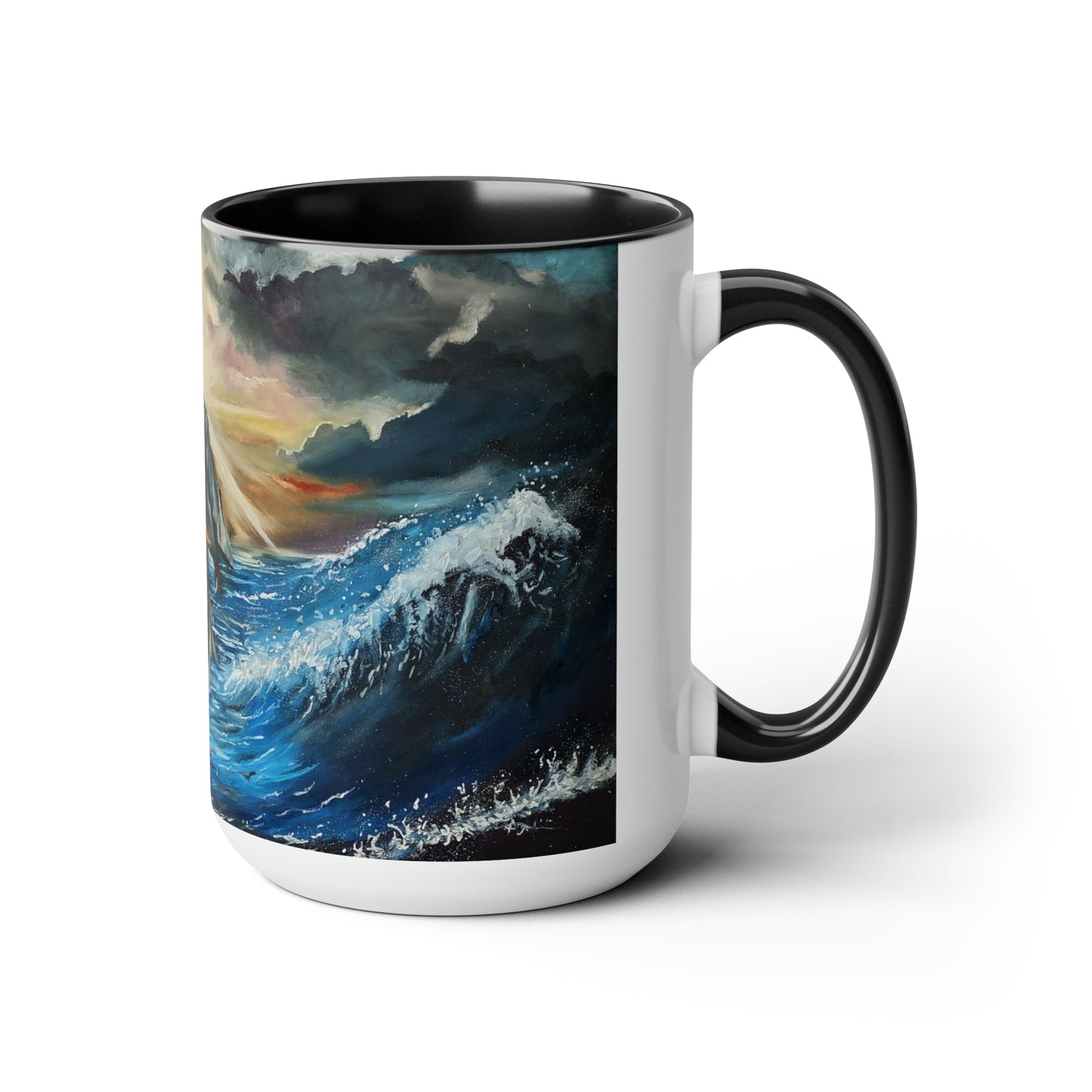 Here as in Heaven Two-Tone Coffee Mugs, 15oz
