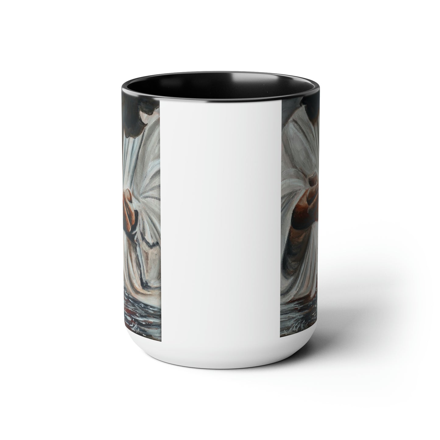 In His Hands Two-Tone Coffee Mugs, 15oz