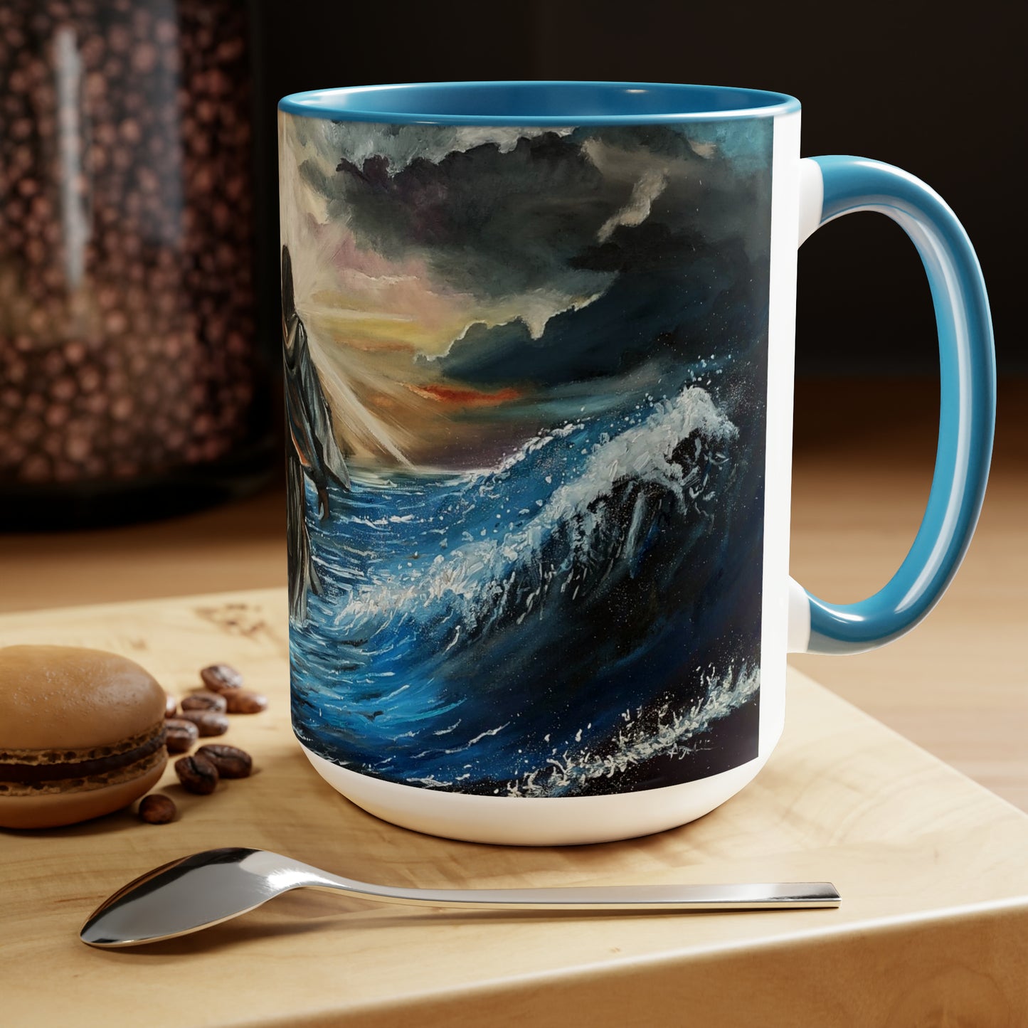 Here as in Heaven Two-Tone Coffee Mugs, 15oz