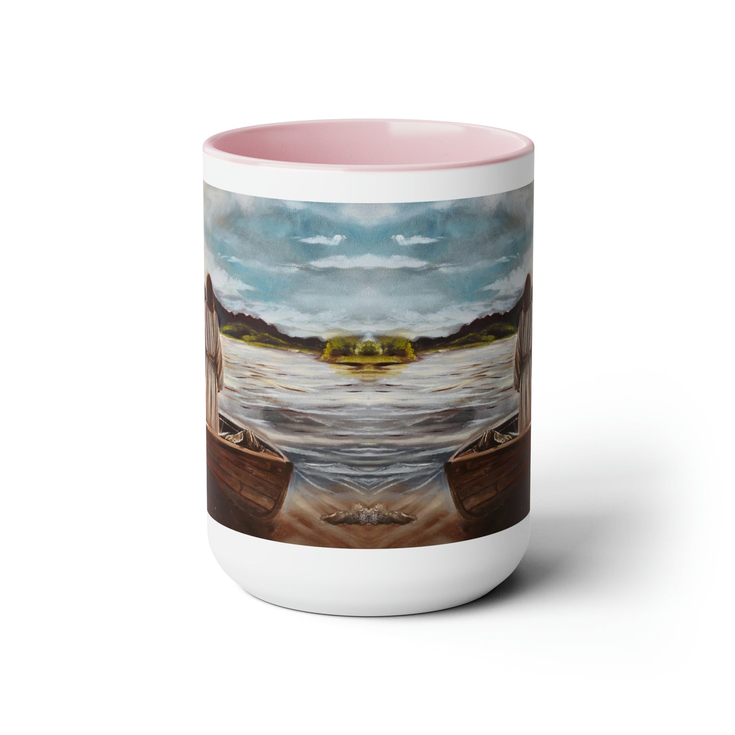 He Calms the Seas Two-Tone Coffee Mugs, 15oz