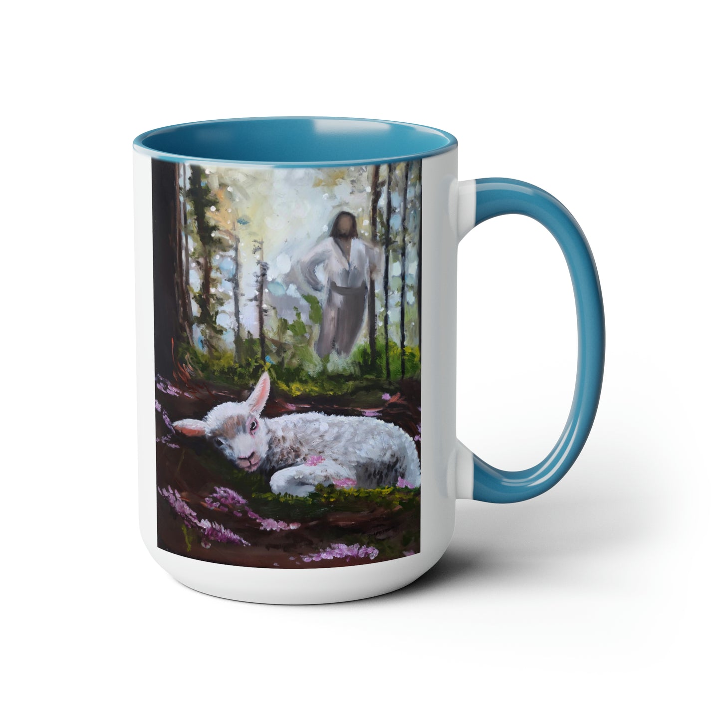 Green Pastures Two-Tone Coffee Mugs, 15oz