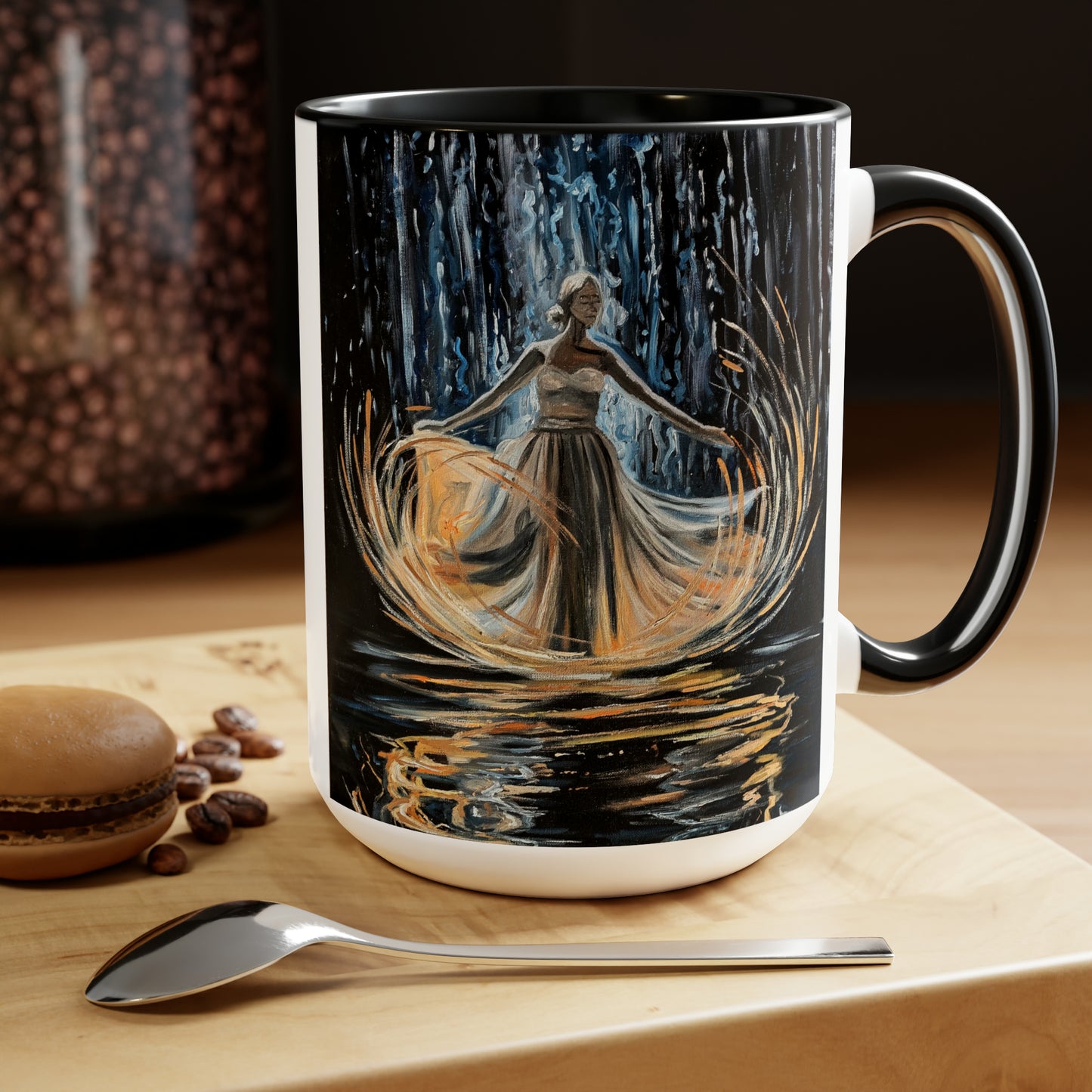 Baptized in Fire and Water Two-Tone Coffee Mugs, 15oz