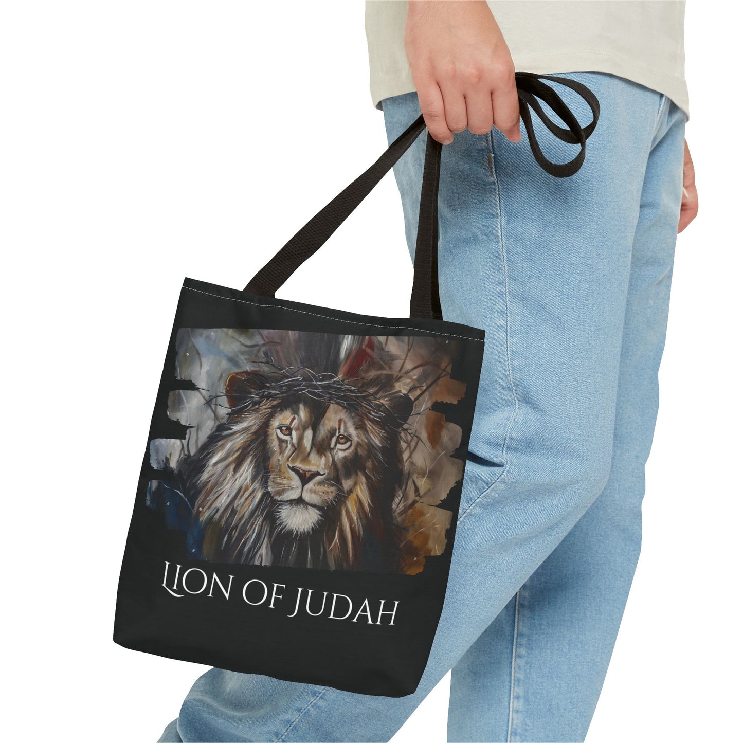 Mediator Lion of Judah Tote Bag - Inspirational Religious Artwork