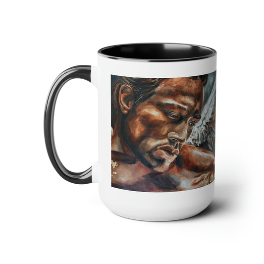 Weeping for Humanity by Angel Ashleigh Two-Tone Coffee Mugs, 15oz