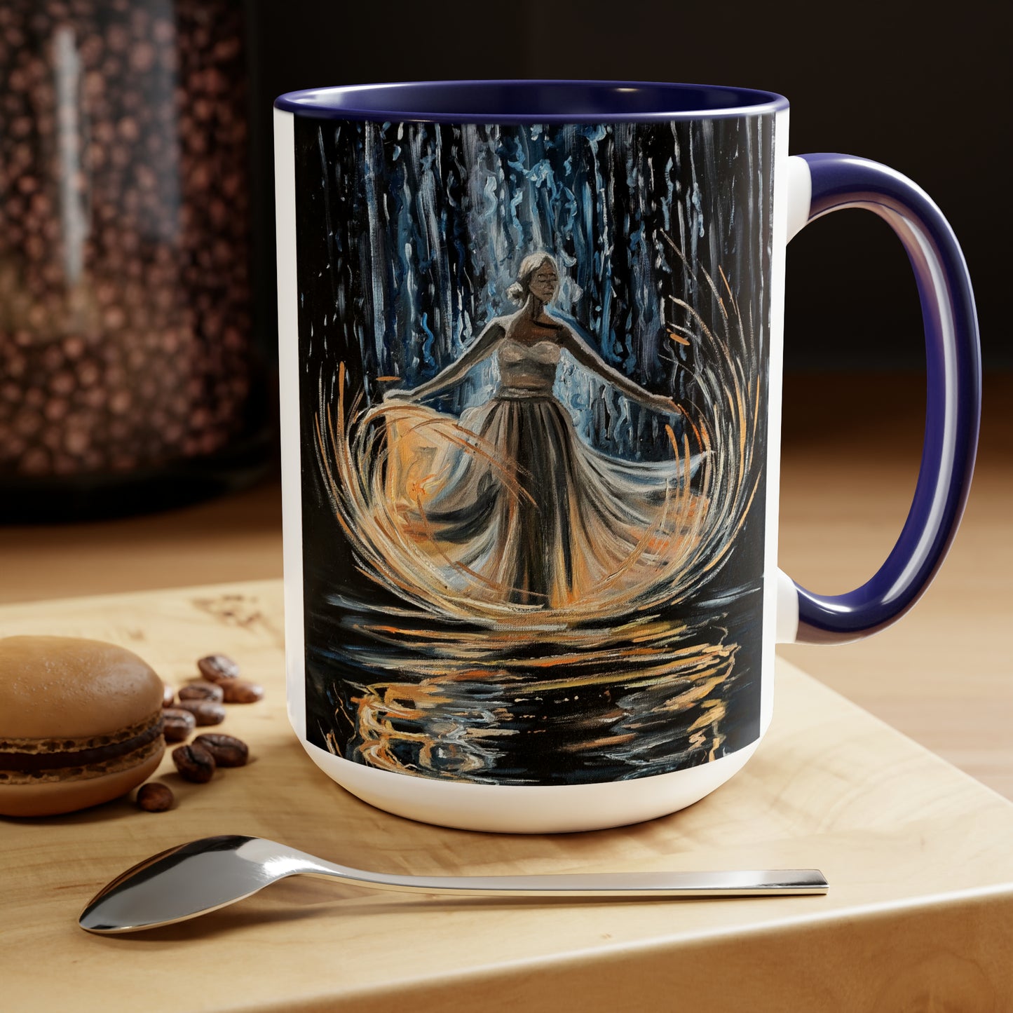 Baptized in Fire and Water Two-Tone Coffee Mugs, 15oz