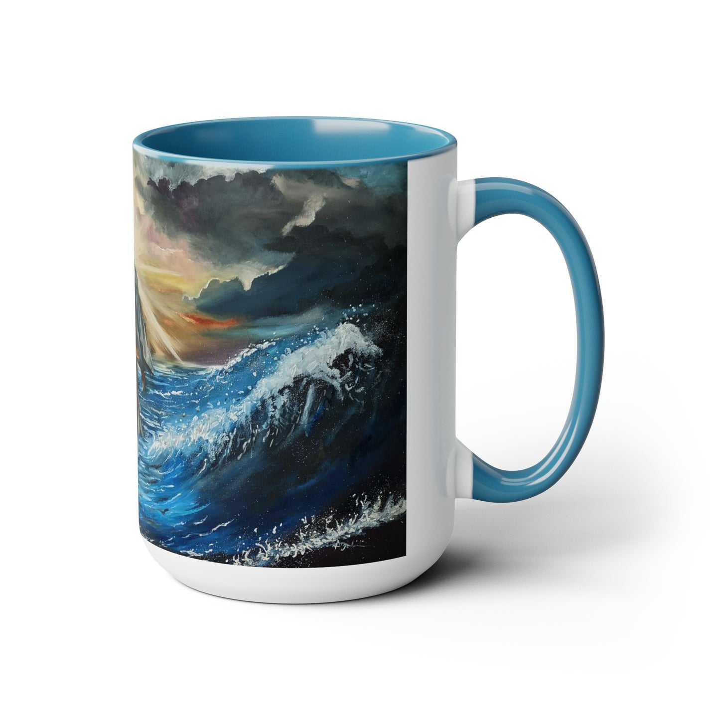 Here as in Heaven Two-Tone Coffee Mugs, 15oz