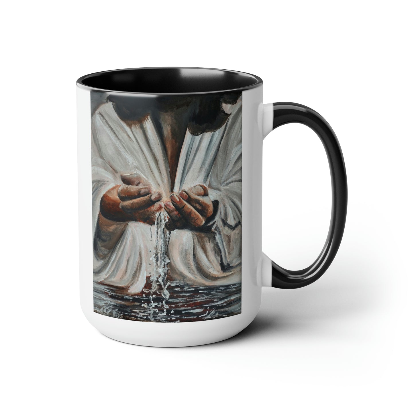 In His Hands Two-Tone Coffee Mugs, 15oz