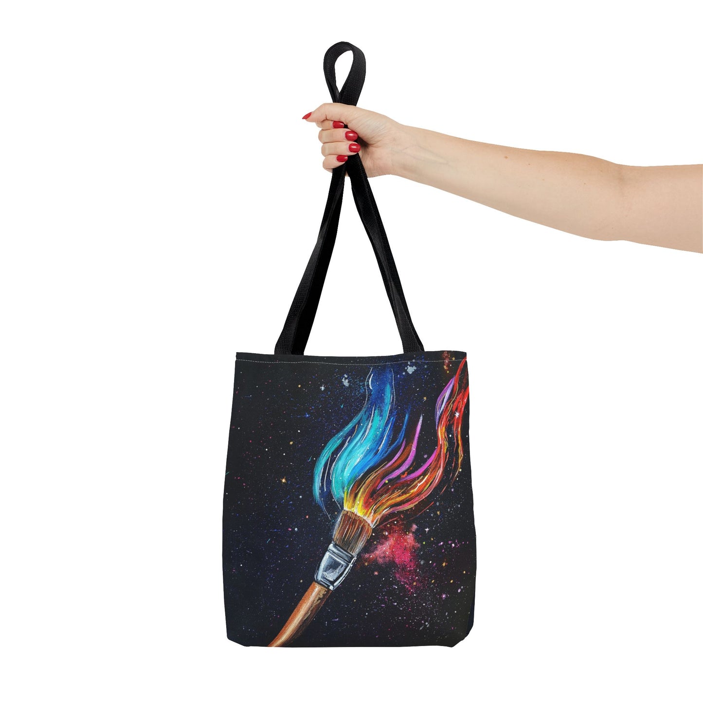 He Paints the Stars Cosmic Art Tote Bag - Unique Colorful Art Lover's Tote, Eco-Friendly Shopping Bag, Great Gift for Artists, Starry Night Design