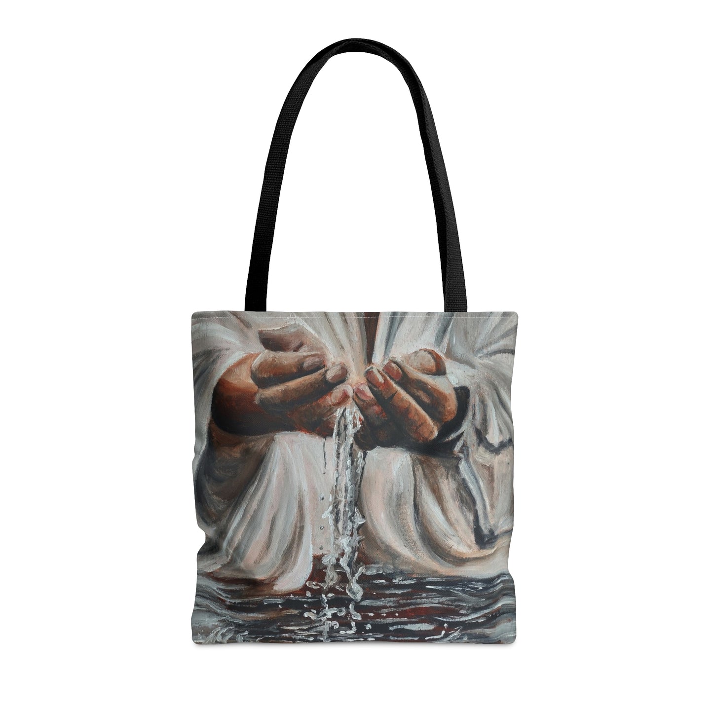 In His Hands Tote Bag (AOP)