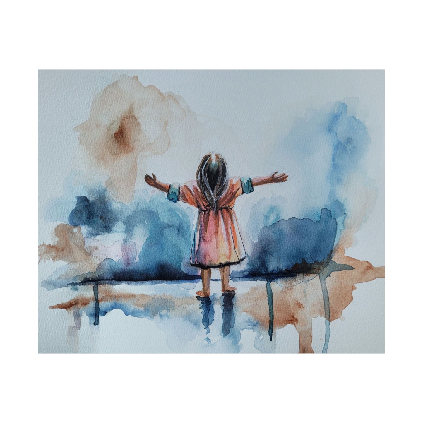 As a Child Inspirational Satin Poster - Embrace Change Art Print for Home Decor