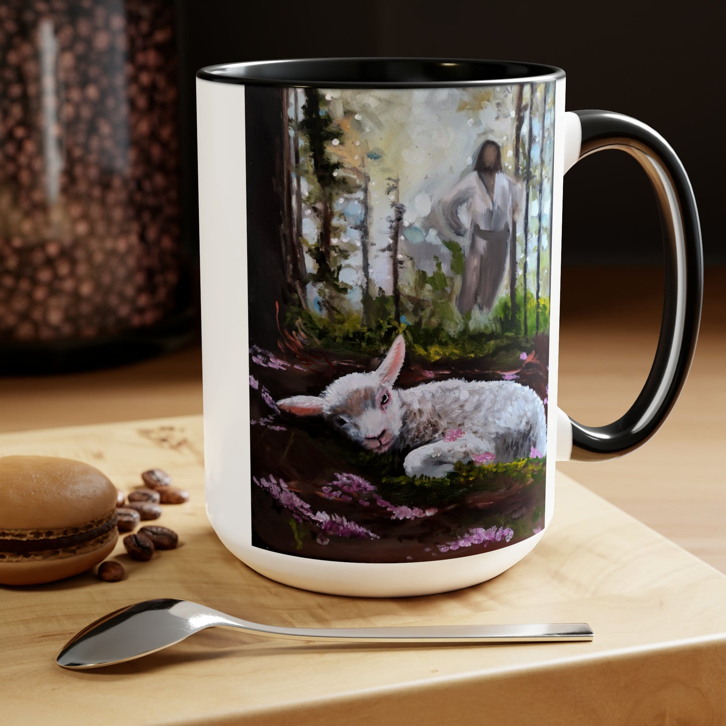 Green Pastures Two-Tone Coffee Mugs, 15oz