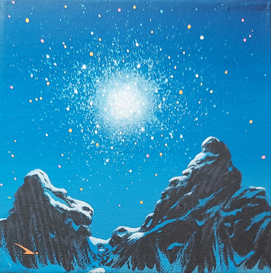 Frozen cluster 6x6" acrylic on canvas panel By: Robert Daniels of Silverwings Studios Original