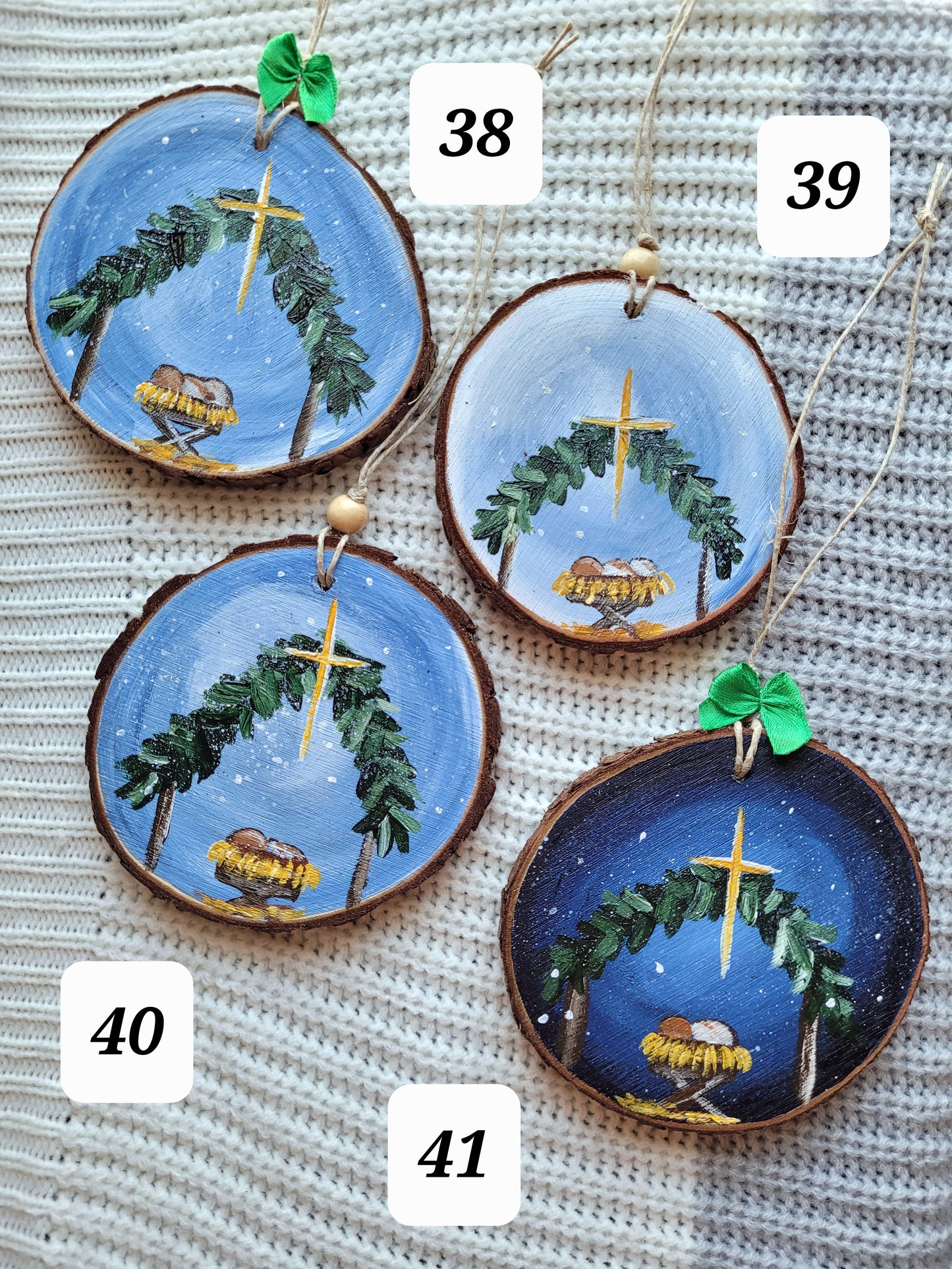 Winter Nativity Wood Slice Ornament October 2025 Ornaments