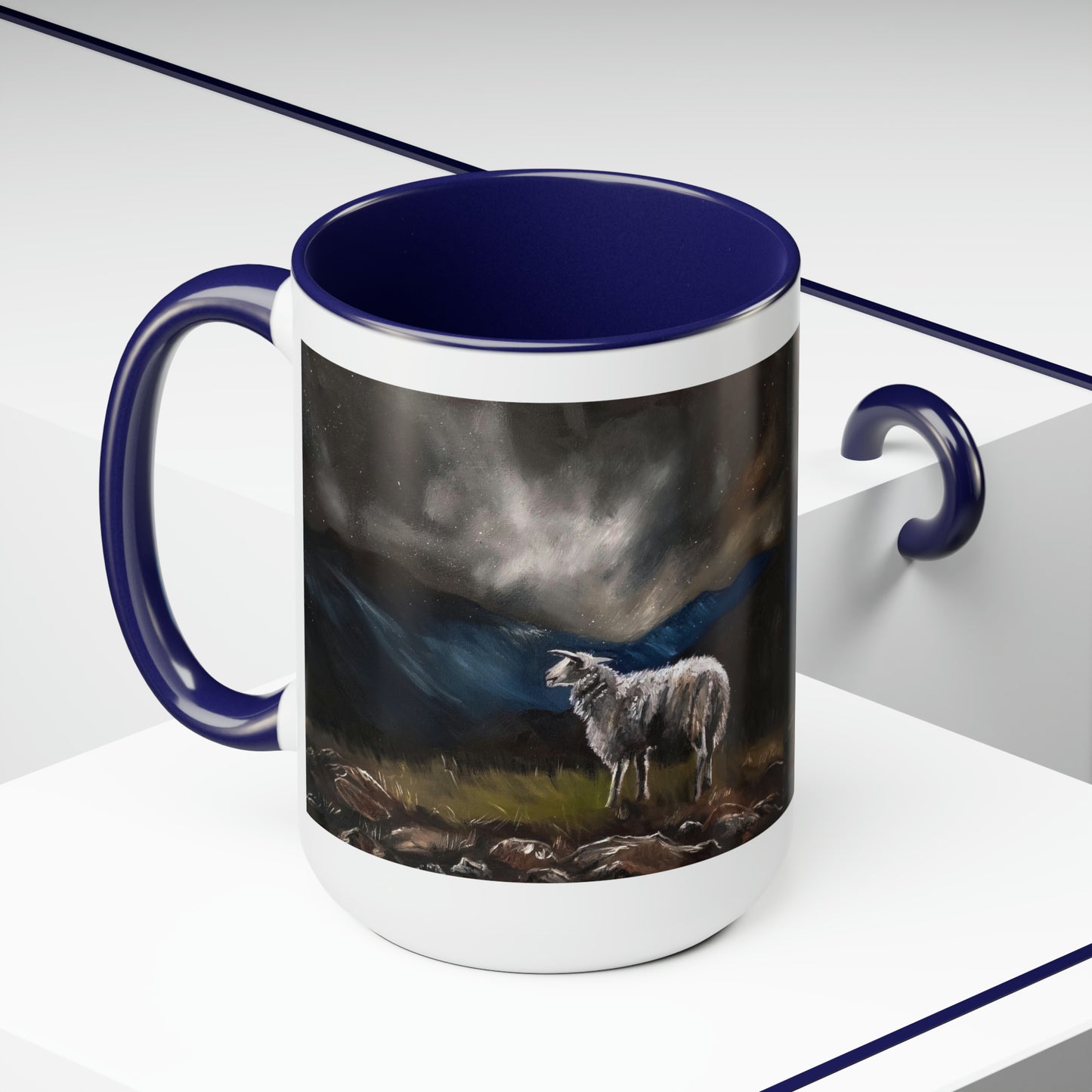 The Lord is my Shepherd Two-Tone Coffee Mugs, 15oz