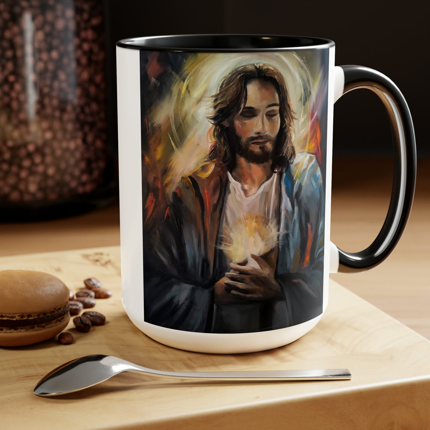 Light of the World Two-Tone Coffee Mugs, 15oz