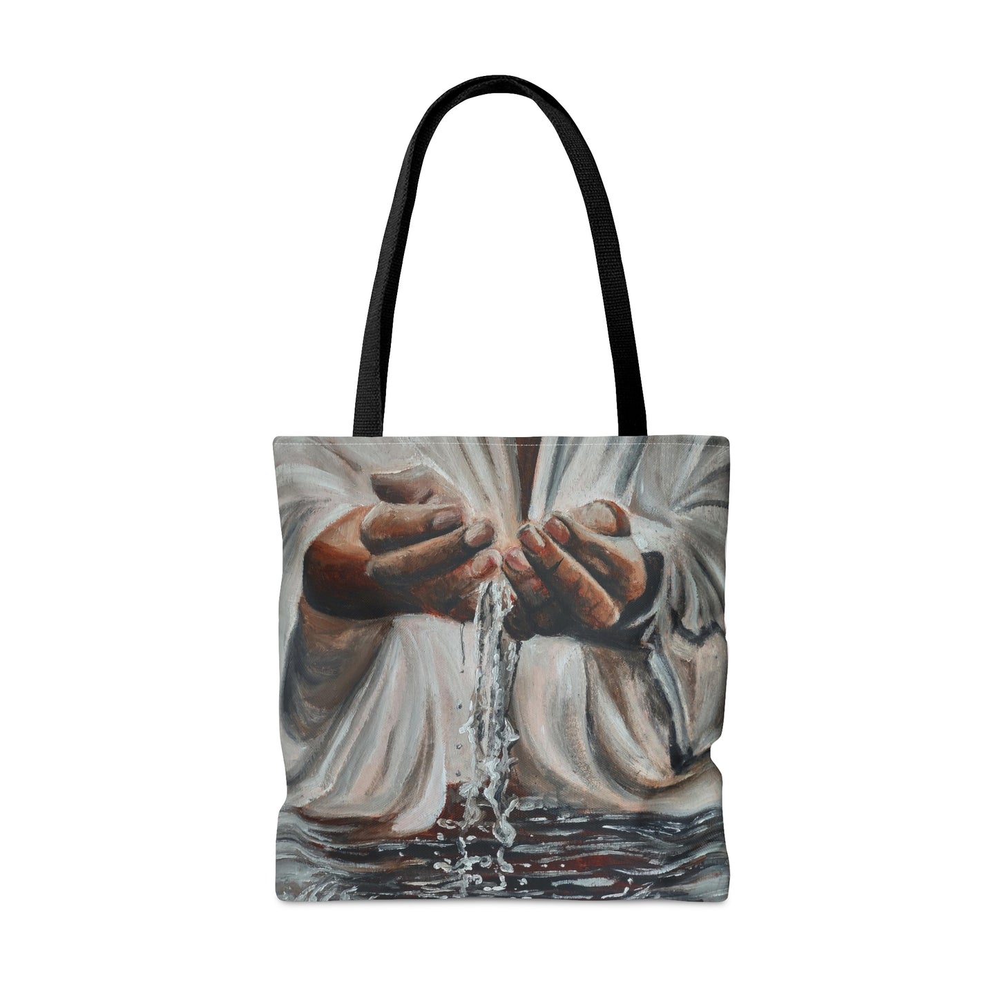 In His Hands Tote Bag (AOP)