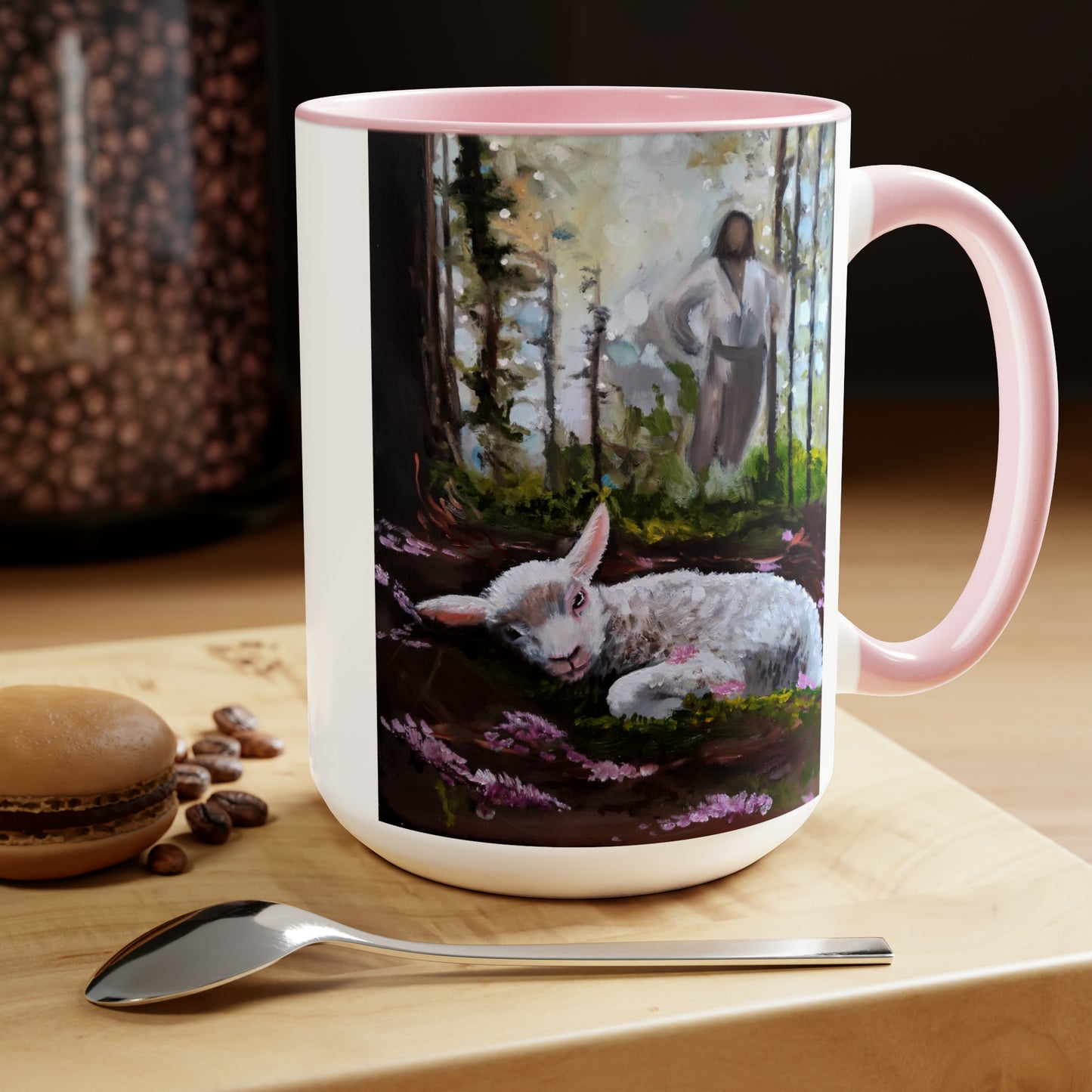 Green Pastures Two-Tone Coffee Mugs, 15oz