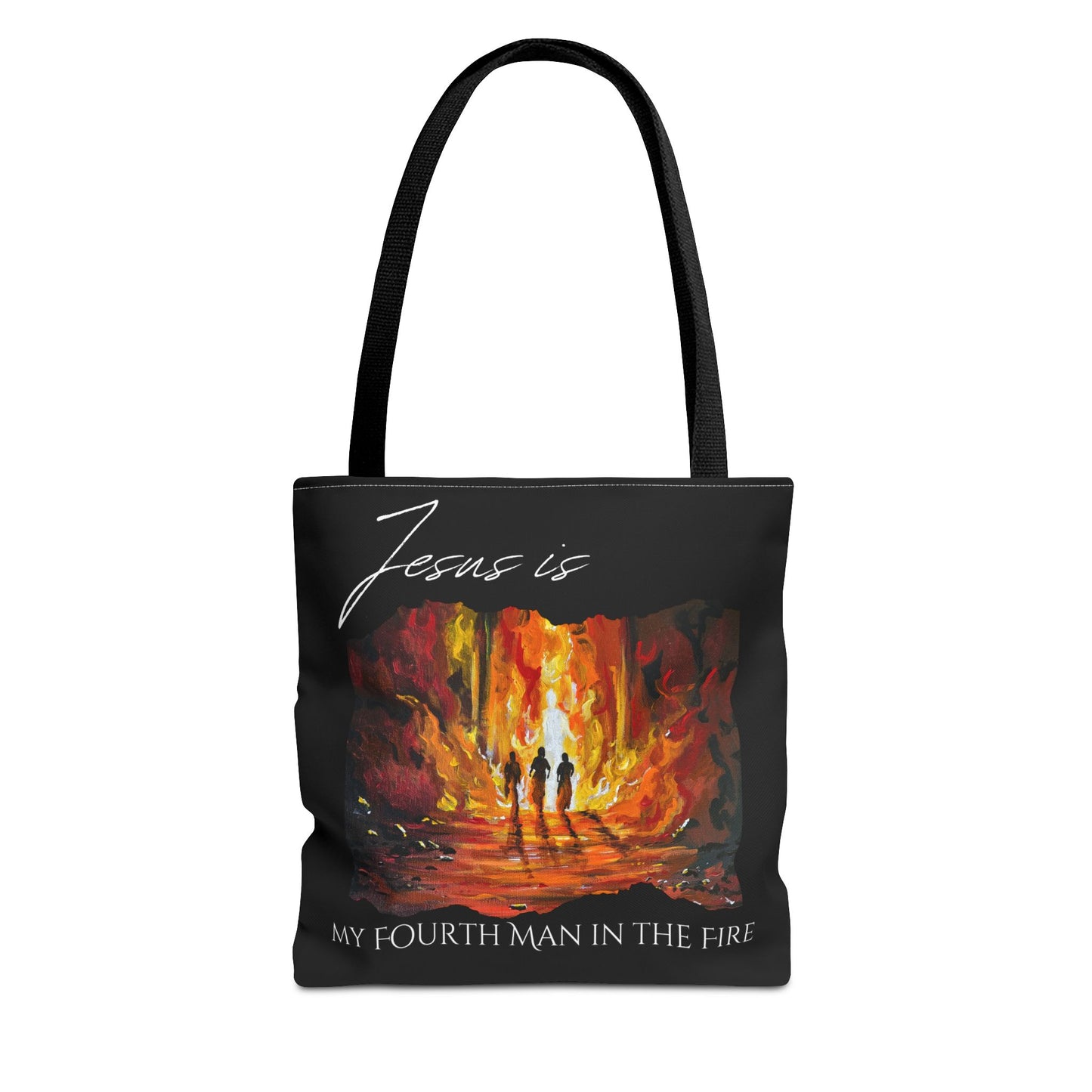 The Fourth Man Inspirational Jesus Tote Bag - 'My Fourth Man in the Fire'