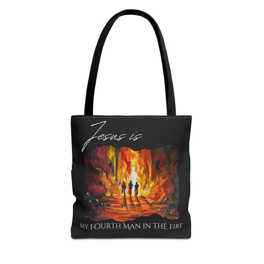 The Fourth Man Inspirational Jesus Tote Bag - 'My Fourth Man in the Fire'