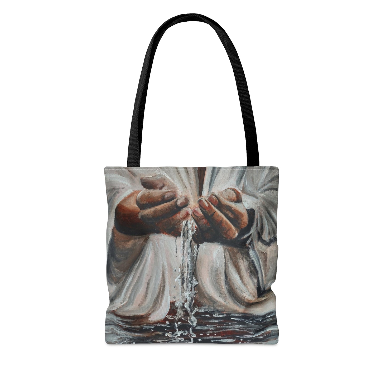 In His Hands Tote Bag (AOP)