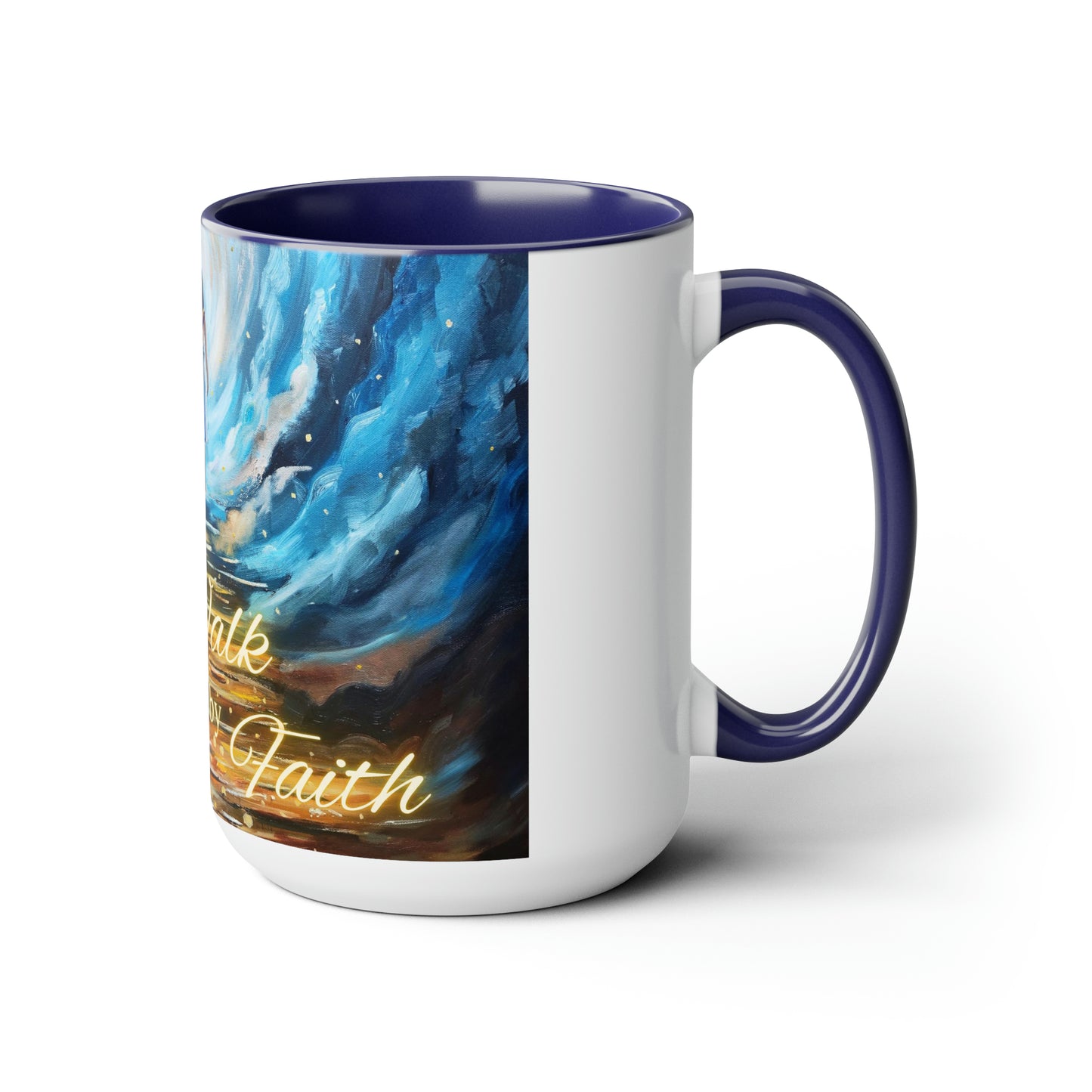 Arise and Walk by Faith Two-Tone Coffee Mugs, 15oz
