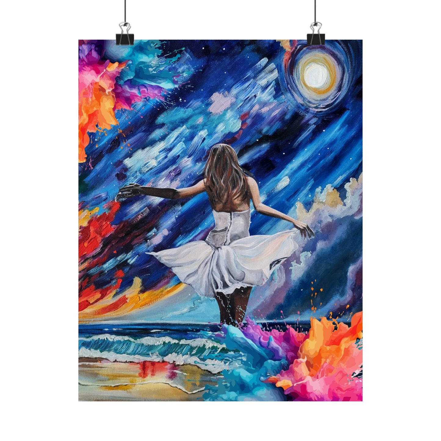 Beauty from Ashes Vibrant Satin Poster - Dreamy Night Sky Art Print