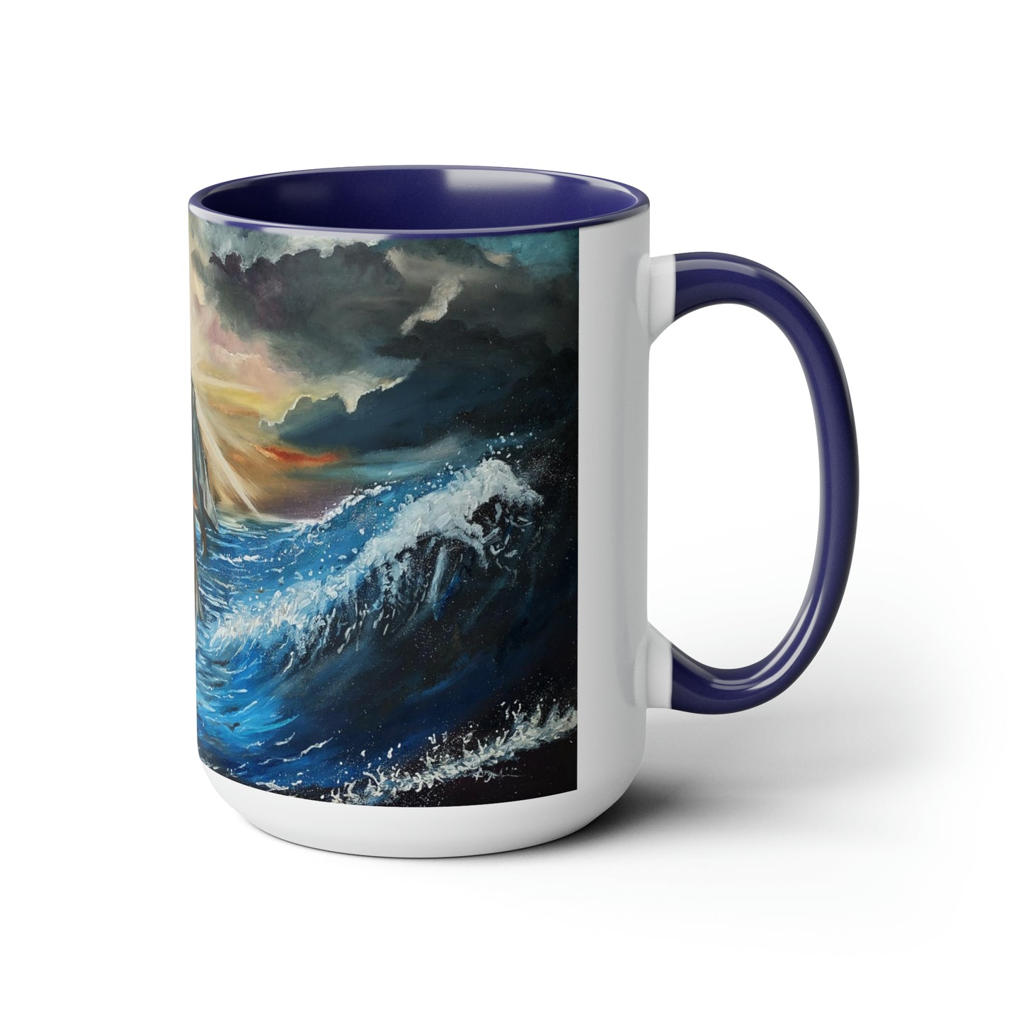 Here as in Heaven Two-Tone Coffee Mugs, 15oz