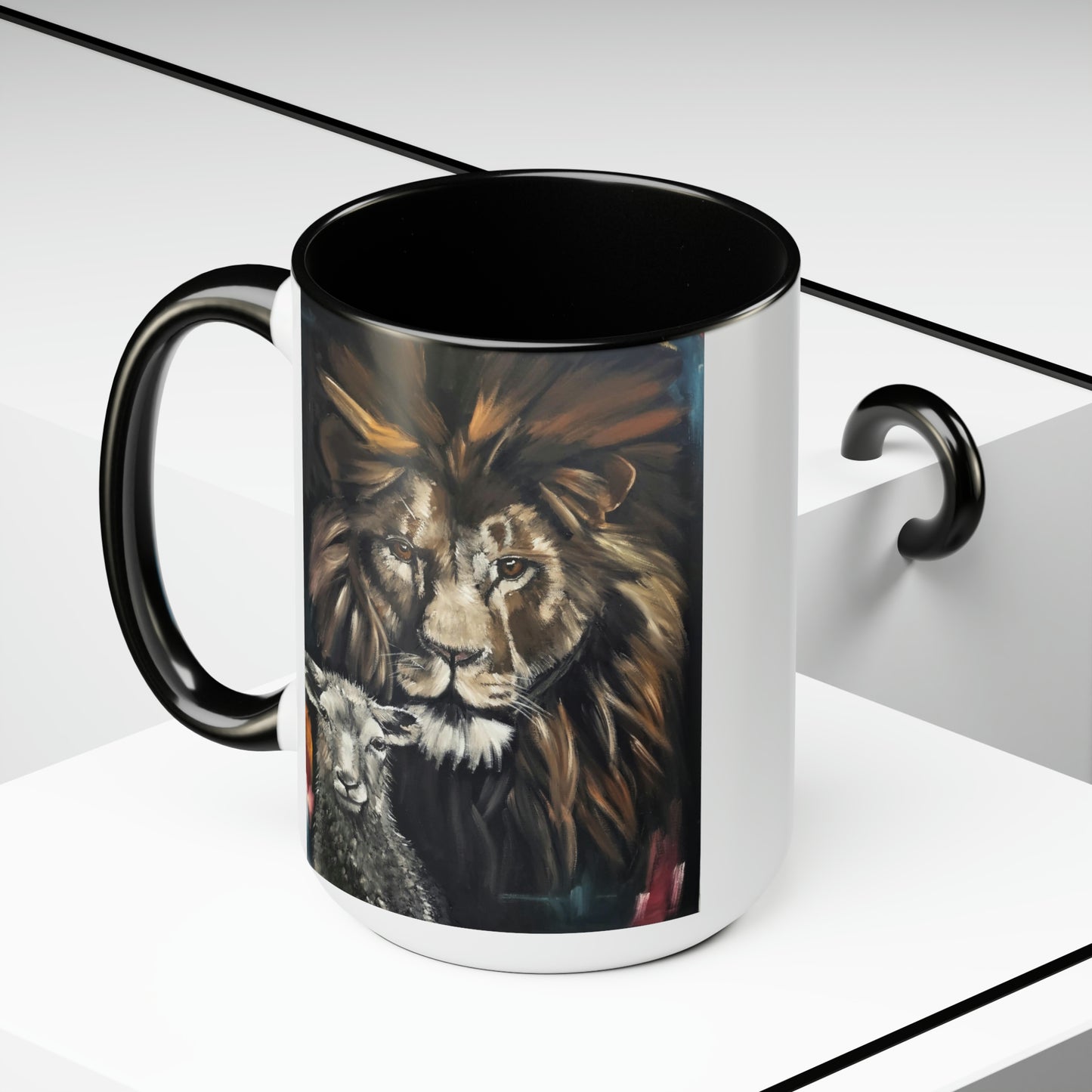 Peaceful Pastures Two-Tone Coffee Mugs, 15oz