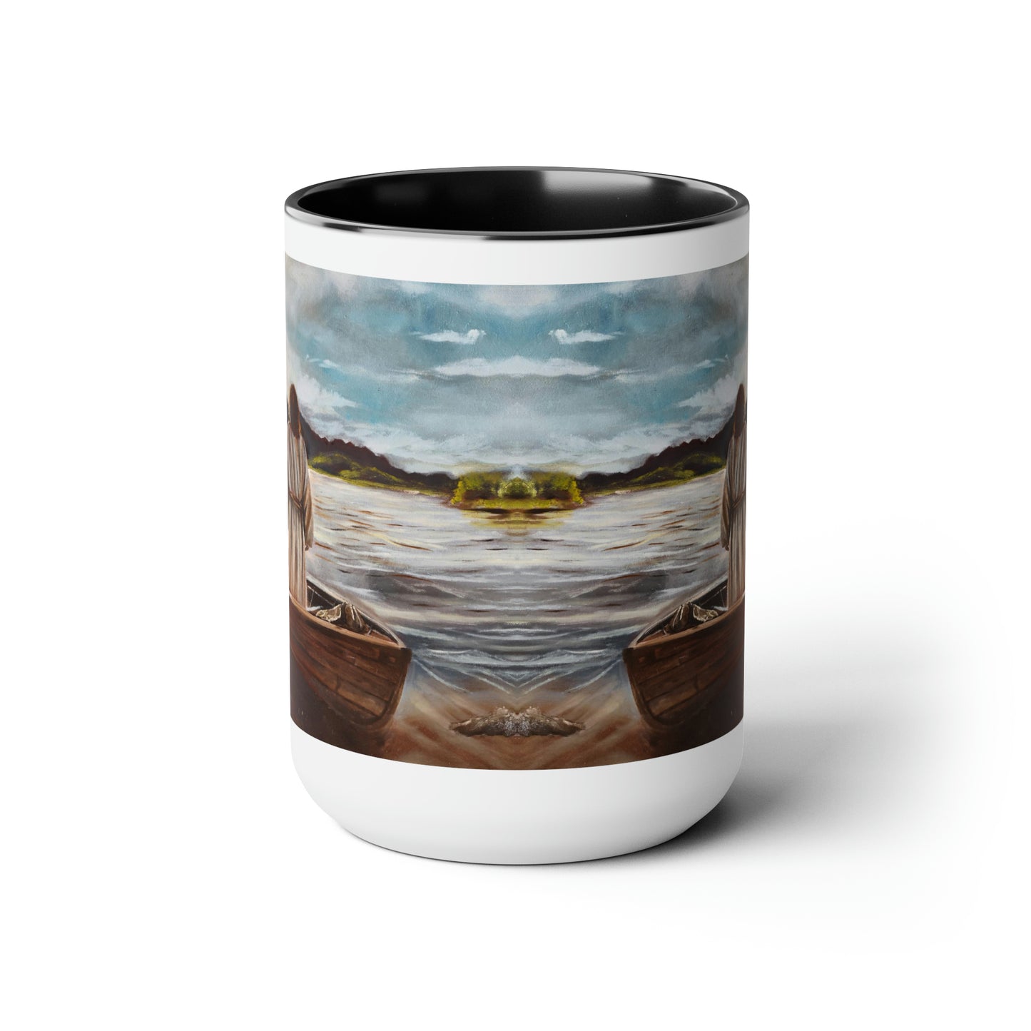 He Calms the Seas Two-Tone Coffee Mugs, 15oz