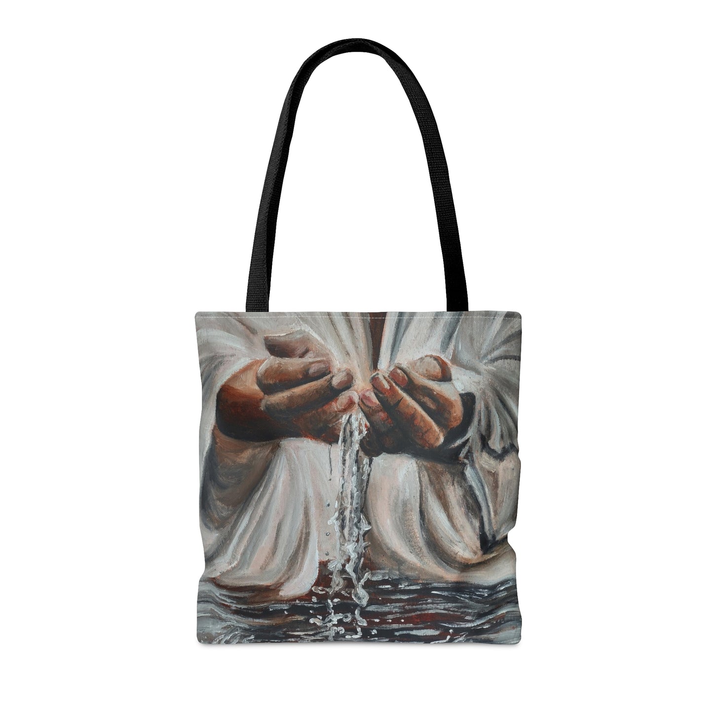 In His Hands Tote Bag (AOP)