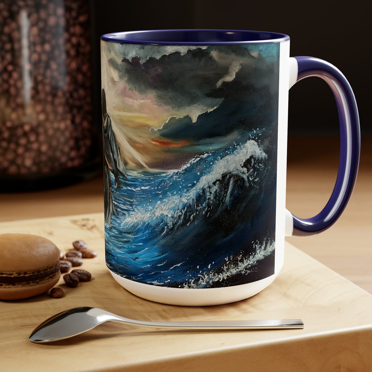 Here as in Heaven Two-Tone Coffee Mugs, 15oz