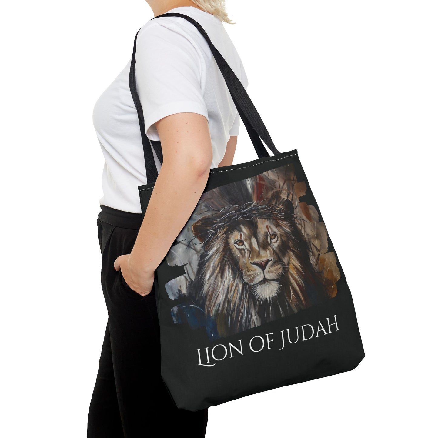Mediator Lion of Judah Tote Bag - Inspirational Religious Artwork