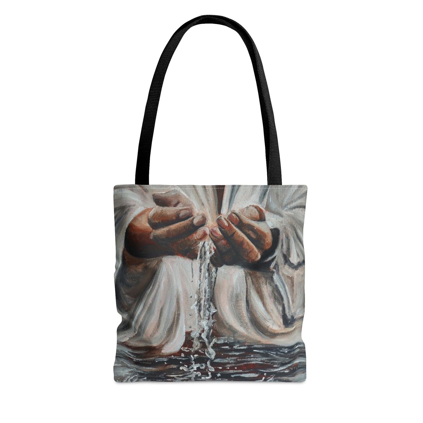 In His Hands Tote Bag (AOP)