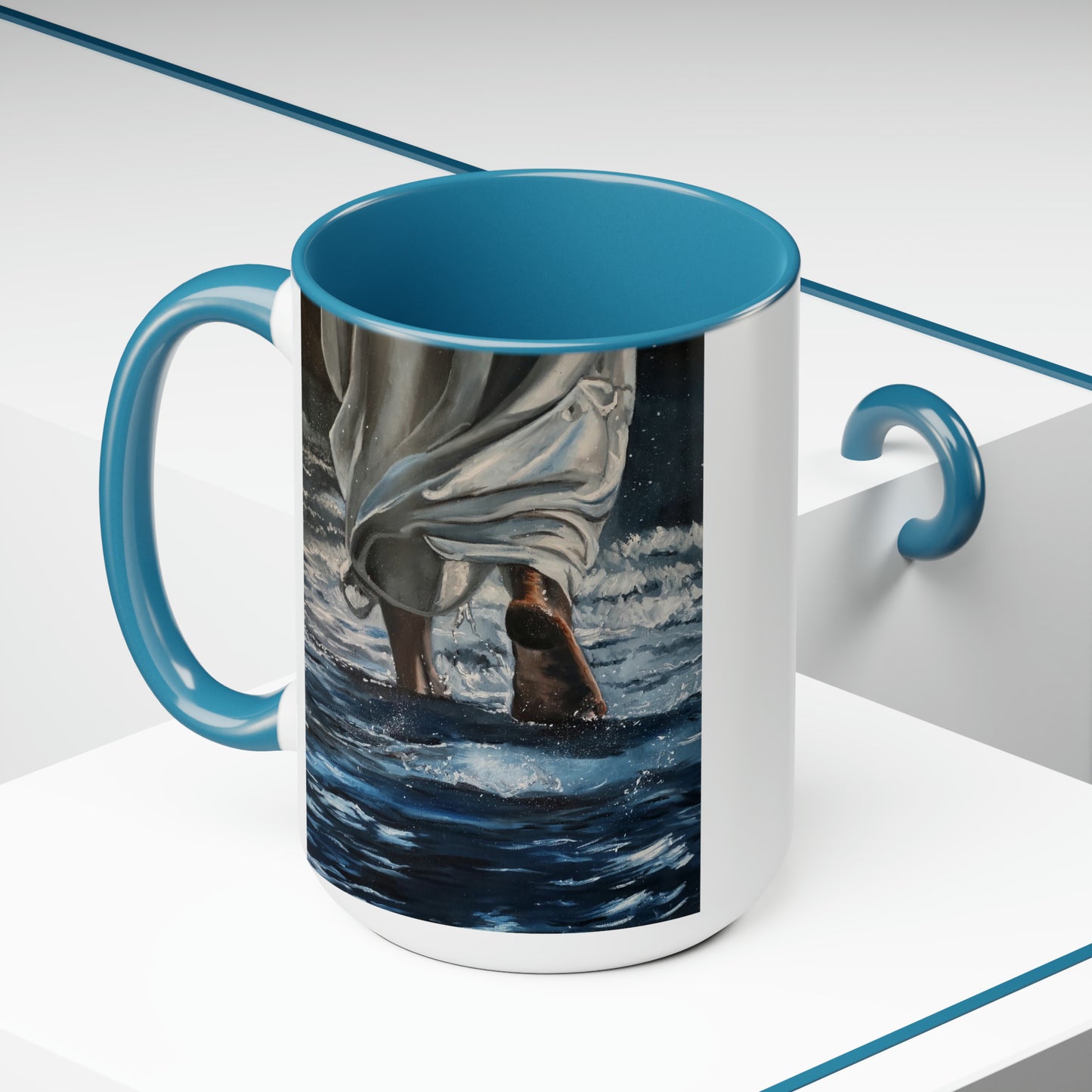 Walking On Two-Tone Coffee Mugs, 15oz