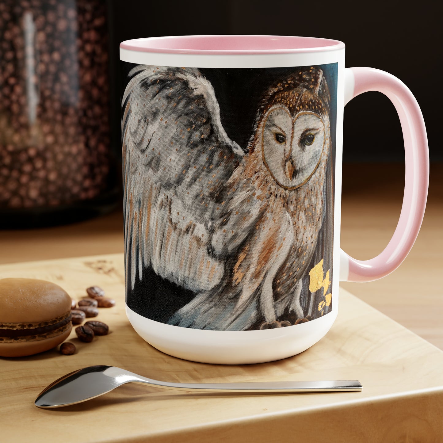 Wisdom the Protector Two-Tone Coffee Mugs, 15oz